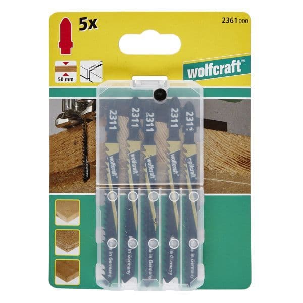 5 brzeszczotów Wolfcraft - uchwyt T, szybkie, zgrubne cięcia