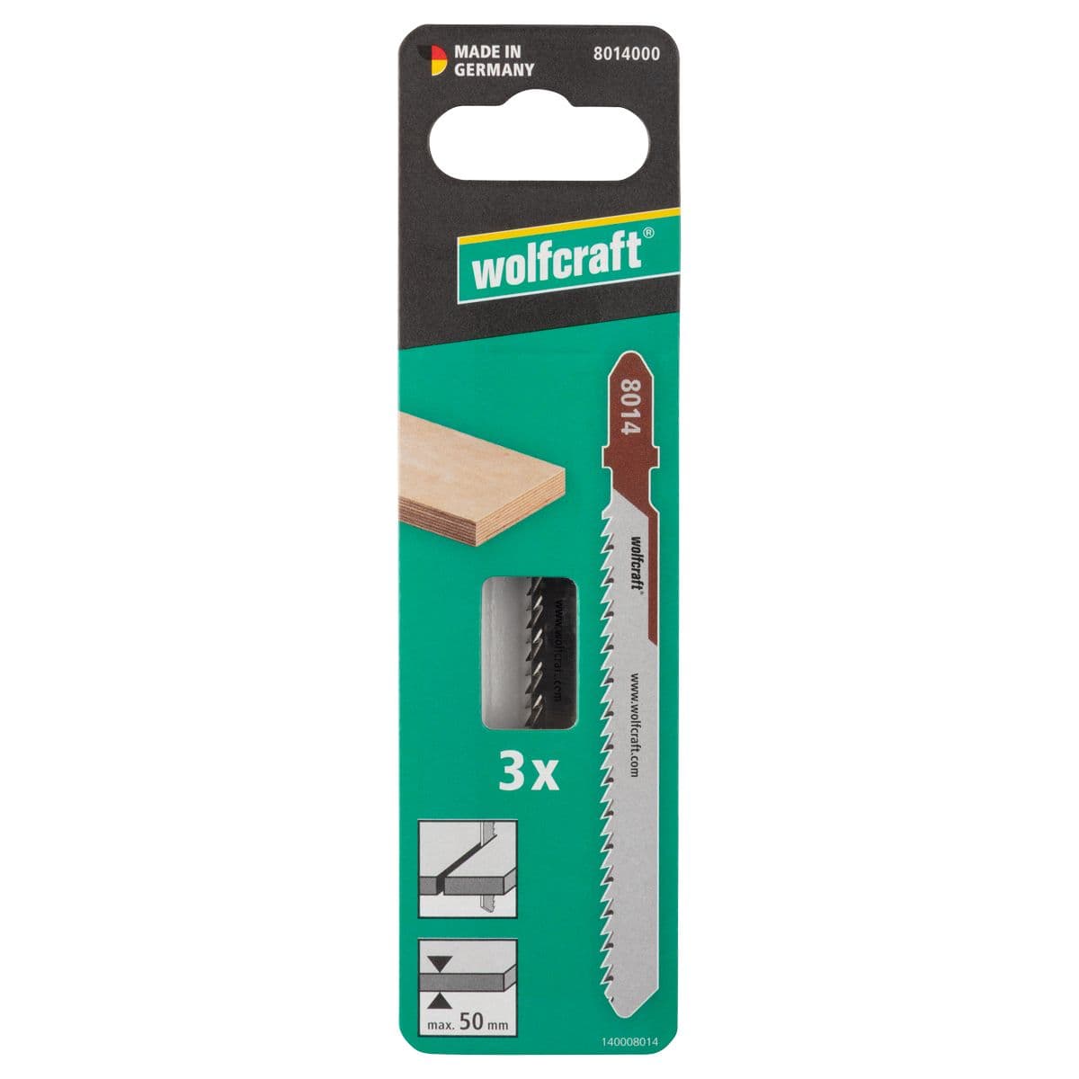 Brzeszczoty do wyrzynarki 50 mm , sklejka multiplex, dokładne cięcie 3 szt. wolfcraft