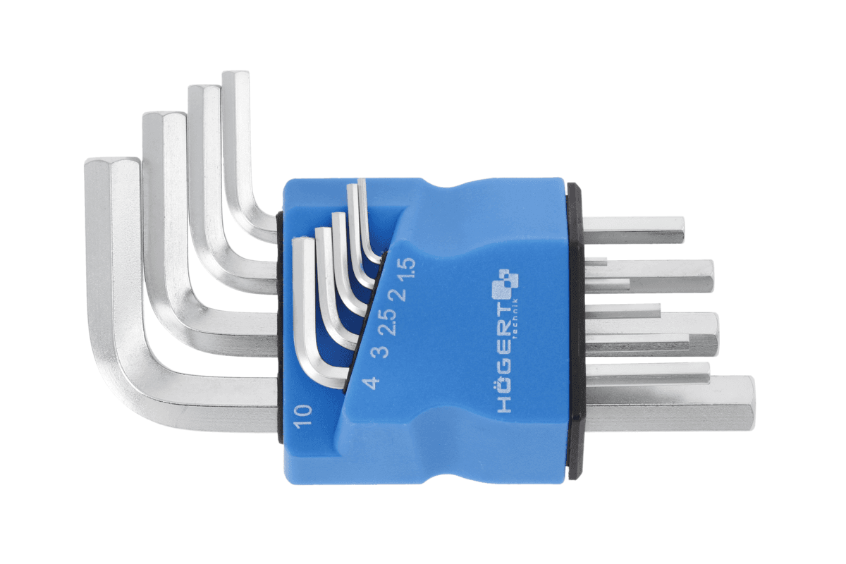 Klucze sześciokątne S2, 9 szt.